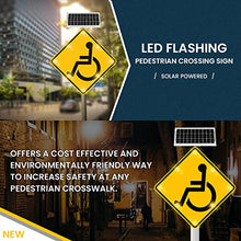 Generic 24'' Solar Powered LED Handicapped Crossing Sign Yellow