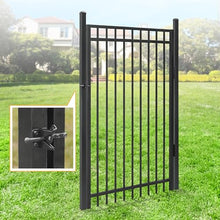 Fencer Wire 52FT Heavy Duty Flat Top Fence Barrier Kit, Anti-Rust Metal Steel Fence with 6FT Height X 8FT Width Panels, with Flat Top Gate, Posts, Connectors, Outdoor Fencing for Yard