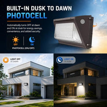 JCE Selectable 60W/90W/100W/120W LED Wall Pack with Dusk to Dawn Sensor, Max 18000LM 3-CCT Tunable LED Wall Pack Commercial Security Fixture for Yard Parking (4 Pack)