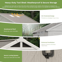 Patiowell 10x10 FT Resin Outdoor Storage Shed with Floor, Beige