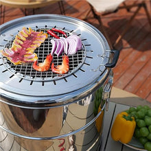 Portable Charcoal BBQ Grill Hanging Stove Barrel Easy to Carry for Outdoor Camping Patio Picnic Cooking(Large)