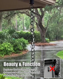 YUSIWOAL Rain Chains for Gutter Downspout Replacement, Decorative Water Flow Solution for Outdoor Patio and Garden(3.5M (11.5Ft))