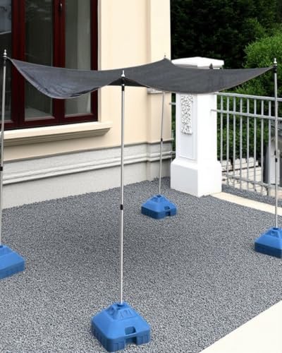 Elitix No Dig Sunshades Brackets for Ground, Outdoor Events Sun Shade Pole Retractable, Deck Shade Hardware Poles for Shade Cloth(Blue,300CM/9.8FT/40KG)