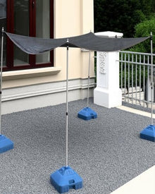 Elitix No Dig Sunshades Brackets for Ground, Outdoor Events Sun Shade Pole Retractable, Deck Shade Hardware Poles for Shade Cloth(Blue,300CM/9.8FT/40KG)