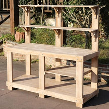 Bakufu Outdoor Garden Potting Bench Open Shelf 4 Layer Multifunction Storage Brown