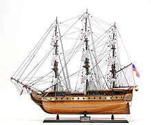 Old Modern Handicrafts USS Constitution Ship Model with Display Case Multi Color