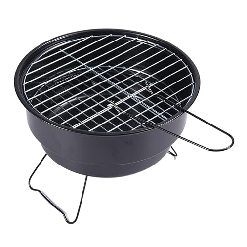 YUIPMHFD Portable BBQ Grill Round Barbecue Rack Stainless Steel Mini Charcoal Camping Tools