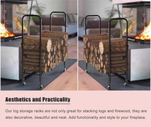 WXPWAMZ Firewood Rack 4 Ft Large Firewood Log Holder With Wheels, Portable Rollable Firewood Storage Rack For Porch Garden Patio, Outside Wood Stand Stacking Racks