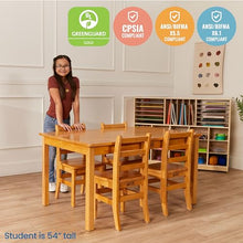 ECR4Kids Rectangular Hardwood Table & Chairs Set Honey