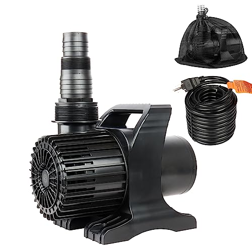 OYO WATER Submersible Water Pump, 13800 GPH Pond Pump for Outdoor Ponds 32.8ft Long Power Cord, Barrier Filter Bag, Ipx8 Waterproof Ultra Quiet Fountain Water Pump for Waterfall, Hydroponic