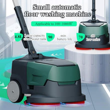 STMKB Walk Behind Floor Scrubber Machine, Cleaning Width 15 Inches, 90 Minutes Battery Life, 4.8l/5.8l Dual Water Tanks, 10kg Lightweight Design, Suitable for 100~1000㎡ Places