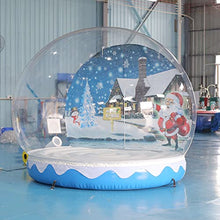 SAYOK Inflatable Christmas Snow Globe Tent with Blower and Pump, 9.84ft Blue & White