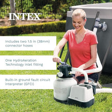 INTEX Krystal Clear 3,000 GPH Sand Filter Pump with QS1200 Saltwater System