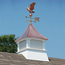 Accentua Olympia Cupola with Eagle Weathervane 24 in. Square 63 in. High White With Copper Roof