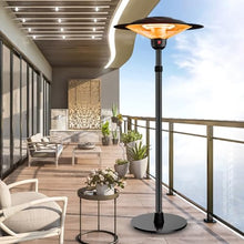 Outdoor Patio Heaters, Electric Portable Standing Heater with Base, Adjustable Height, 3-speed Adjustment, IP44 Waterproof, for Balcony Courtyard Gazebo Garage