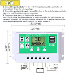 Solar Panel Kit, Complete 4000W/6000W Solar Inverter System Kit, 12V50A Solar Charge Controller with LED Power Display and 2 USB Ports ，100W Waterproof Folding Solar Panel,1× Hanging Ornament(6000w)