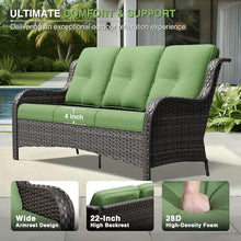 Joyside Outdoor Patio Couch, 3 Seater Outdoor Wicker Sofa with High Back, Deep Seating, Wide Armrest, Thickened Cushions, Patio Sofa for Deck, Porch Use
