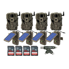 Stealth Cam Fusion X 26 MP Wireless Hunting Trail Camera Bundle with Solar Panel, Card Reader & 32GB Memory Card (4-Pack)