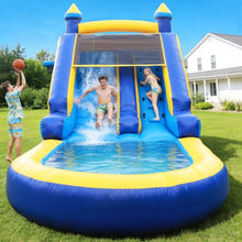 HXDOGSP Inflatable Water Slide Commercial Grade: Water Bounce House for Adults and Teenagers - Big Pool, Premium PVC, Wet & Dry, Blower Included - for Backyard Outdoor Birthday Party, Castle Style