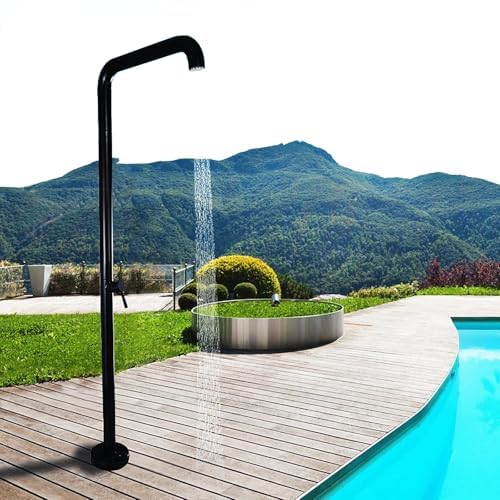 HUXUZYDY Freestanding Outdoor Shower, Stainless Steel Rainfall Shower with Adjustable Pressure for Garden, Backyard, Beach,