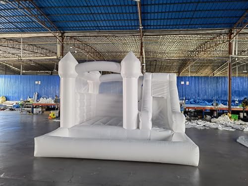Alessia Cara Inflatable White Castle Bounce House with Slide & Ball Pit