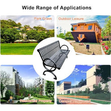 FQMYLTYN Garden Bench Outdoor Patio Bench, Metal Bench with Backrest and Armrests, Cast Iron Steel Frame Chair Weatherproof, for Porch, Park, Lawn, Yard, Entryway - 4/5/6ft(Black,180cm/6ft)