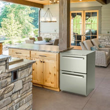 Frostronics 24“ Double Drawer Beverage Fridge Under Counter Refrigerator