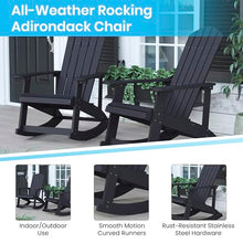BizChair Set of 4 Savannah Adirondack Rocking Chairs Black