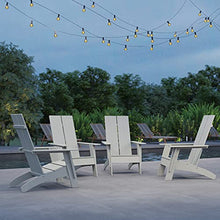 Merrick Lane Piedmont 2 Slat Poly Resin Adirondack Chair - Gray - Modern Design - Indoor/Outdoor - Set of 4