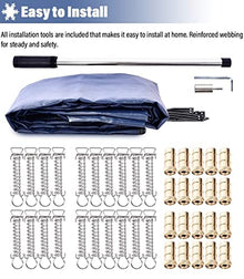 Winter Round Pool Safety Cover 33ft/30ft/28ft/26ft/24ft/20ft/15ft/12ft/10ft/8ft, Wooden Deck/Concrete Floor Mounted, Large Heavy Duty Blue Mesh Pool Cover for In-Ground Swimming Pools ( Size : 24ft/7.