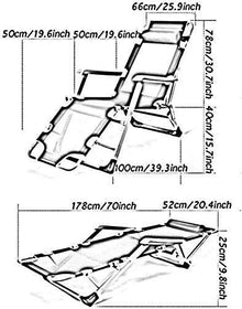 IIPOSAQQ Zero Chair Folding Patio Recliner Adjustable Anti Lounge Chair with Headrest Support 300lbs for Outdoor Camping Garden Patio Lawn