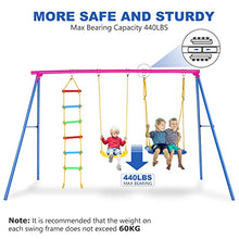 Jaketen 4-in-1 Heavy Duty A-Frame Swing Set Pink