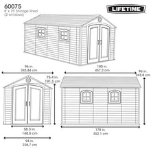 Lifetime Storage Sheds - 60075 Plastic Storage Shed 8 x 15