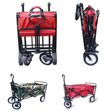 Folding Cart Ch Wagon Grocery Cart Garden Trolley Folding Cart Shopping Trolley for Outdoor Camping Traction Truck with 4 Wheels Garden Utility Cart W