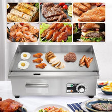 Commercial Electric Griddle 21.6", Electric Countertop Hot Plate BBQ Restaurant Tabletop Flat Top Grill Machine Stainless Steel Grill (110V 1600W(US))