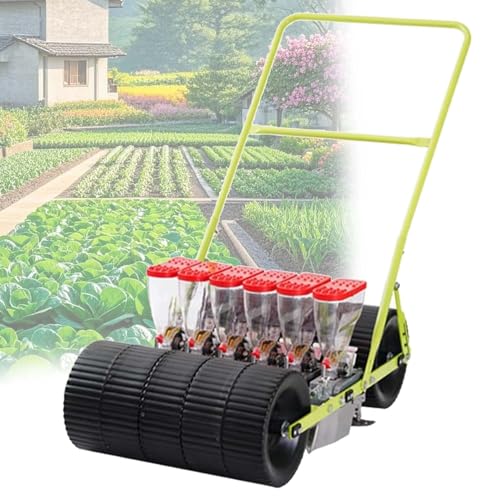 Precision Seeder Row Planter, Manual Seeder, Hand Push Outdoor Garden Seeder, Plants Hemp, Parsley Cabbage Radish, for Vegetable Small Gardens(Line 6)