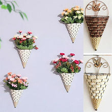 SDREYKUF Natural Rattan Wall Planter Hanging Flower Pot Hanger Basket Vase Metal Plant Hang Home Garden Decoration