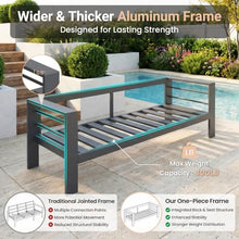 Solaste Aluminum Patio Sofa with Coffee Table,2 PCS Patio Furniture Set with Cushions, All-Weather Outdoor Sofa for Balcony, Deck, Backyard, Porch, Garden, Dark Grey