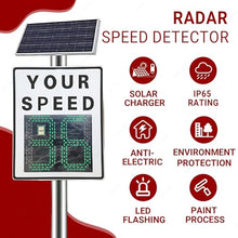 Solar Radar Feedback Speed ​​Limit Sign, LED Display 20x28" 24x35" Solar Radar Detection Iron Weatherproof Traffic Sign with Installation Kit and Remote Control