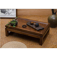 MVUYO Chinese Solid Wood Small Table, Bay Window Kung Fu Small Tea Table Nail-Free Design Rounded Corners, Suitable for Bay Window Balcony Living Room