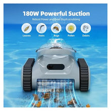 Robotic Pool Vacuum for Inground Pools: Cordless Robot Cleaners 180W Suction Auto Vacuums Wall