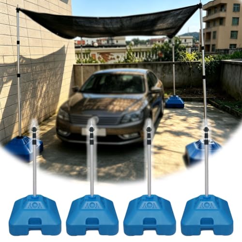 YXXSDP Shade Sail Support Poles with Base, Adjustable Canopy Stand Kit