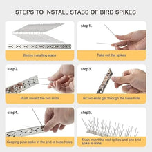 YINUK Bird Nails for Bird Control Pigeons, 0.5-10M 304 Stainless Steel Bird Nails, Railing Kit for Keeping Birds and Cats Out(10M-20pcs)