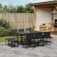 YITHOPI 11 Piece Patio Dining Set with Cushions Black Textilene Versatile Lounge Furniture Outdoor Lounge Set Patio Furniture Sets Balcony Furniture Sets for patios, Gardens, Decks