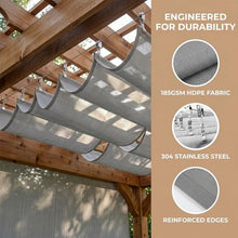 Retractable Sun Shade Sail Canopy with Sliding Track Kit for Outdoor Deck, UV Protection, Durable Wave Awnings，Breathable Wave Awning，for Pergola, Garden,Deck,and Porch(W2*L9m/W6.56*L29.53ft)