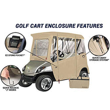 Greenline Eevelle USA Golf Cart Enclosure 2 Passenger Golf Car Cover Heavy Duty, 300D Waterproof DS - Jet Black