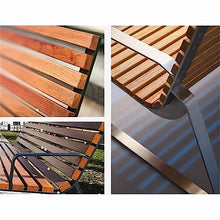 YHdtUO Garden Benches Outdoor Bench Chairs, Park Benches with Backrest and Armrests, Classic Steel Frame Solid Wood Bench Leisure Chairs for Patio Backyard Gardens P,Galvanized Steel-200 * 54 * 78CM