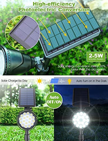 Solar Spot Lights Outdoor,2.5W Solar Panel and Bright 2 in 1 Waterproof Solar Powered Landscape Spotlights Wall Light for Garden Patio Yard Flag Pole Pool,Warm Light,6 pcs (Warm Light 8 pcs)