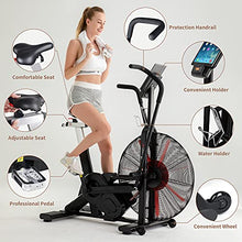 leikefitness AirBike Indoor Cycling Stationary Bicycle Black With Red