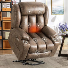 KTYUERGHK Oversized Power Lift Recliner with Massage Heat and USB Ports